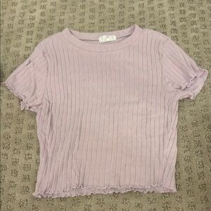 Lavender Ribbed Women's Top